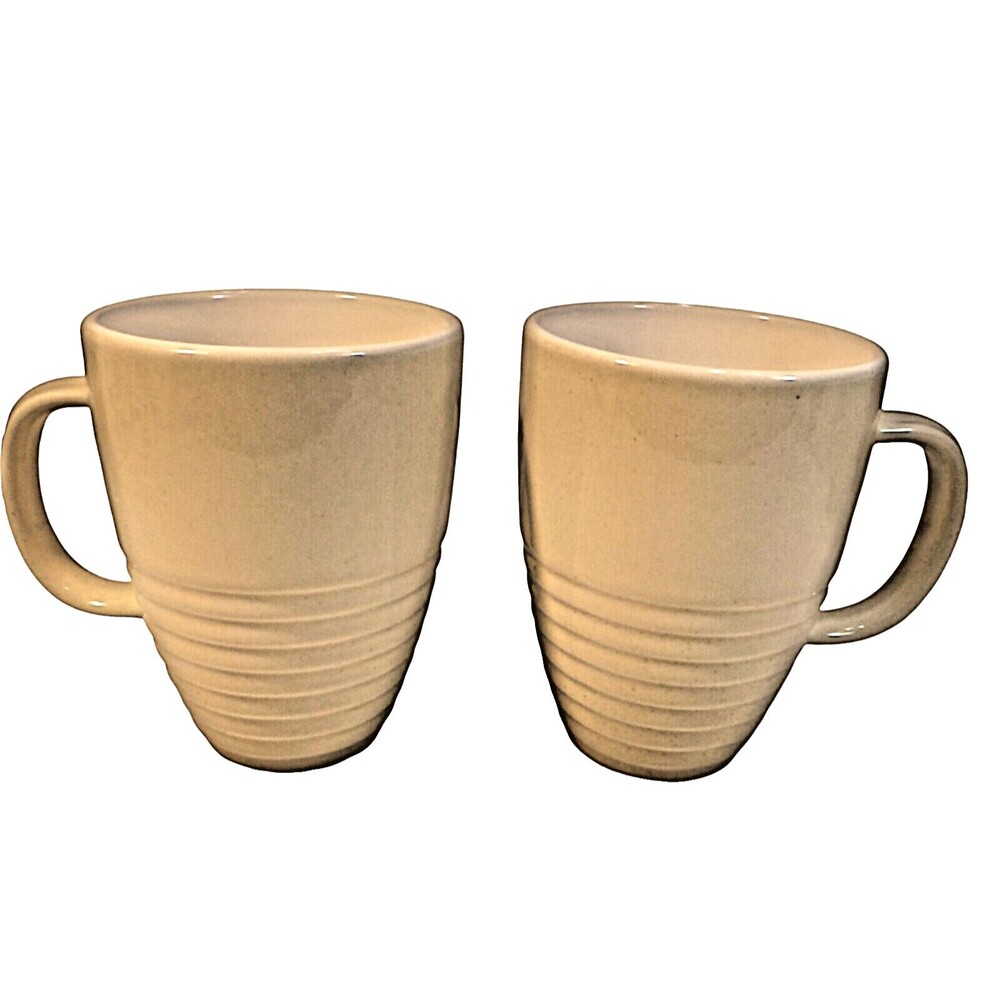 Pfaltzgraff Cappuccino 2 Coffee Mugs Teacups Preowned Discontinued Stoneware